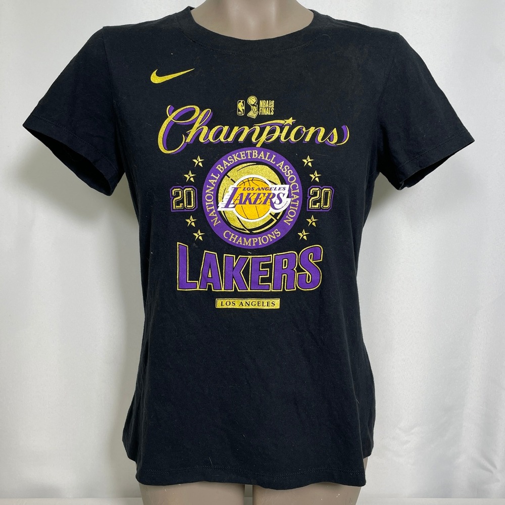 Los Angeles Lakers 2020 NBA Finals Champions Nike Black T-Shirt Women's SMALL